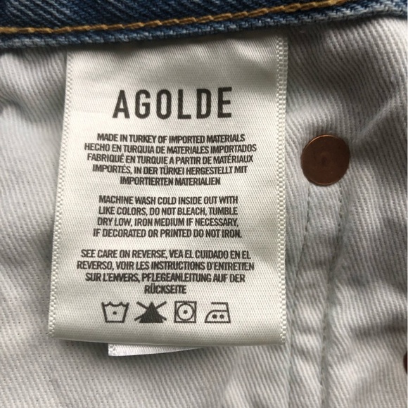 AGOLDE Parker Distressed Cut Off Jean Shorts 27 - Picture 3 of 9